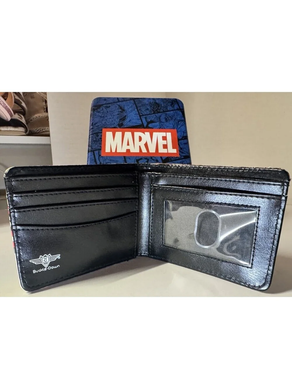 Buckle-Down Marvel Comics Bifold Wallet Spider-Man Hulk Captain America Logo NWT